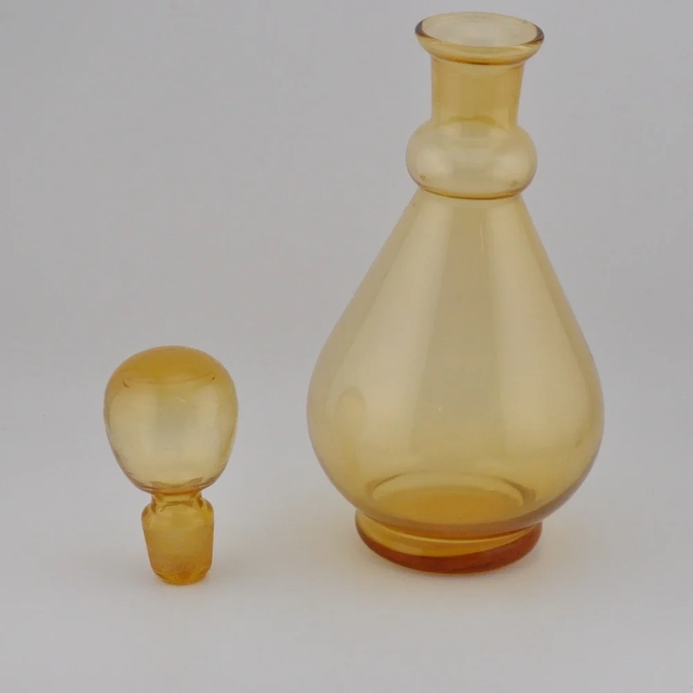 Vintage Amber Glass Decanter MCM Mid-Century Modern‎ Barware